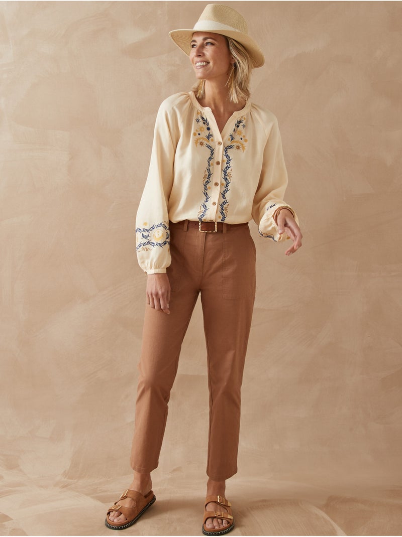 Pantalon 7/8ème élastiqué dos - DAXON Camel - Kiabi