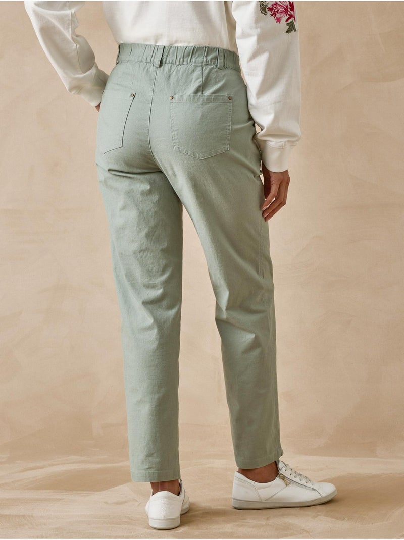 Pantalon 7/8ème élastiqué dos - DAXON Kaki - Kiabi