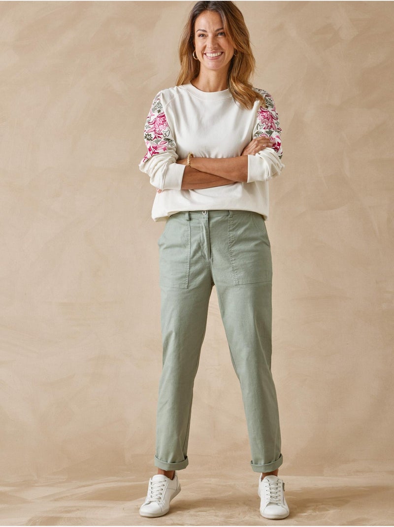 Pantalon 7/8ème élastiqué dos - DAXON Kaki - Kiabi