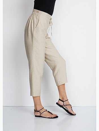 Pantalon 7/8ème en tissu gaufré - Afibel