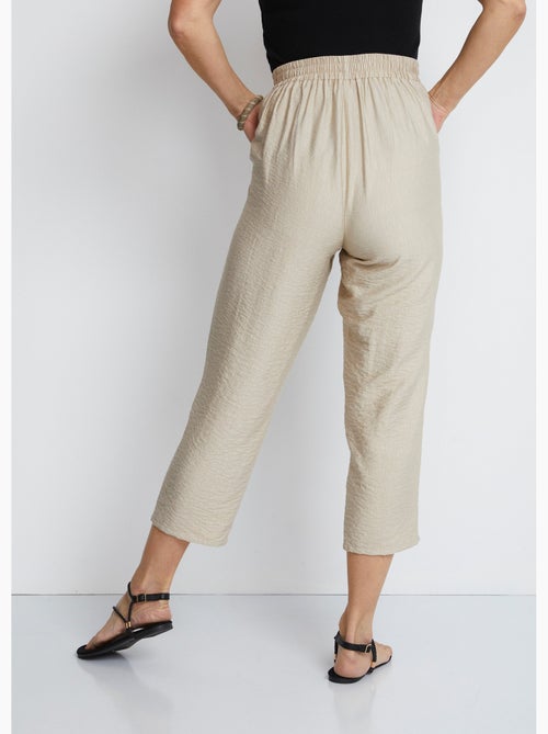 Pantalon 7/8ème en  tissu gaufré - Kiabi