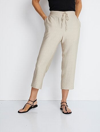 Pantalon 7/8ème en tissu gaufré
