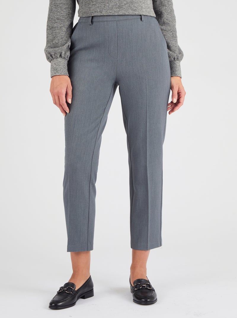 Pantalon 7/8ème enfilable bi-stretch - Damart Gris chiné - Kiabi