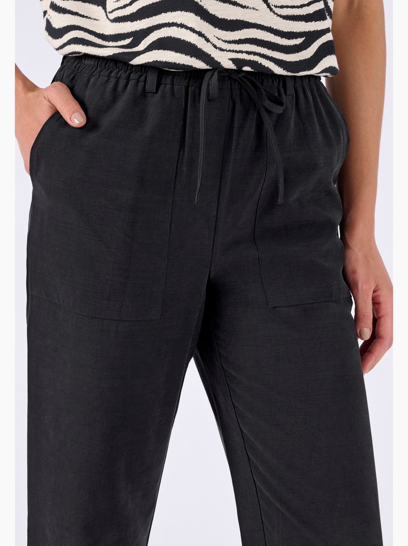 Pantalon 7/8ème enfilable poches cargo - Damart Noir - Kiabi