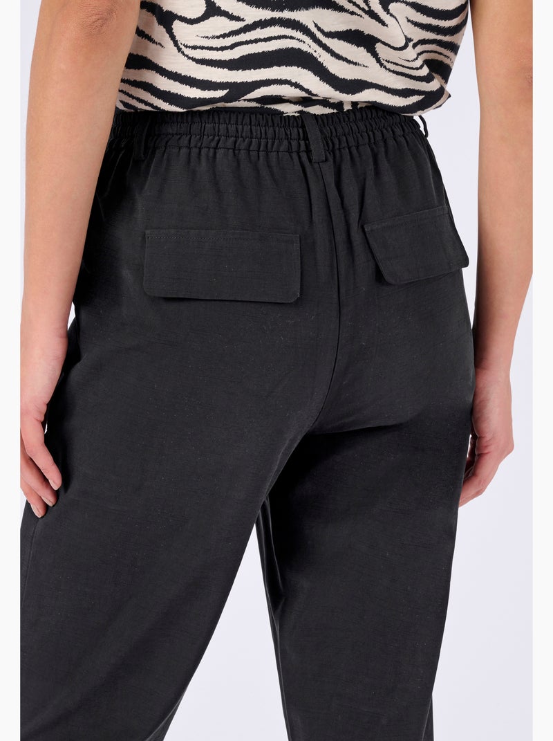 Pantalon 7/8ème enfilable poches cargo - Damart Noir - Kiabi