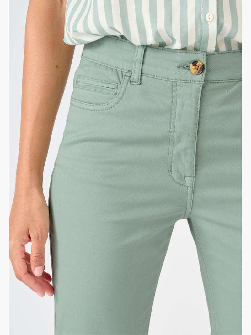 Pantalon 7/8ème fantaisie boutonnée - Damart Vert - Kiabi