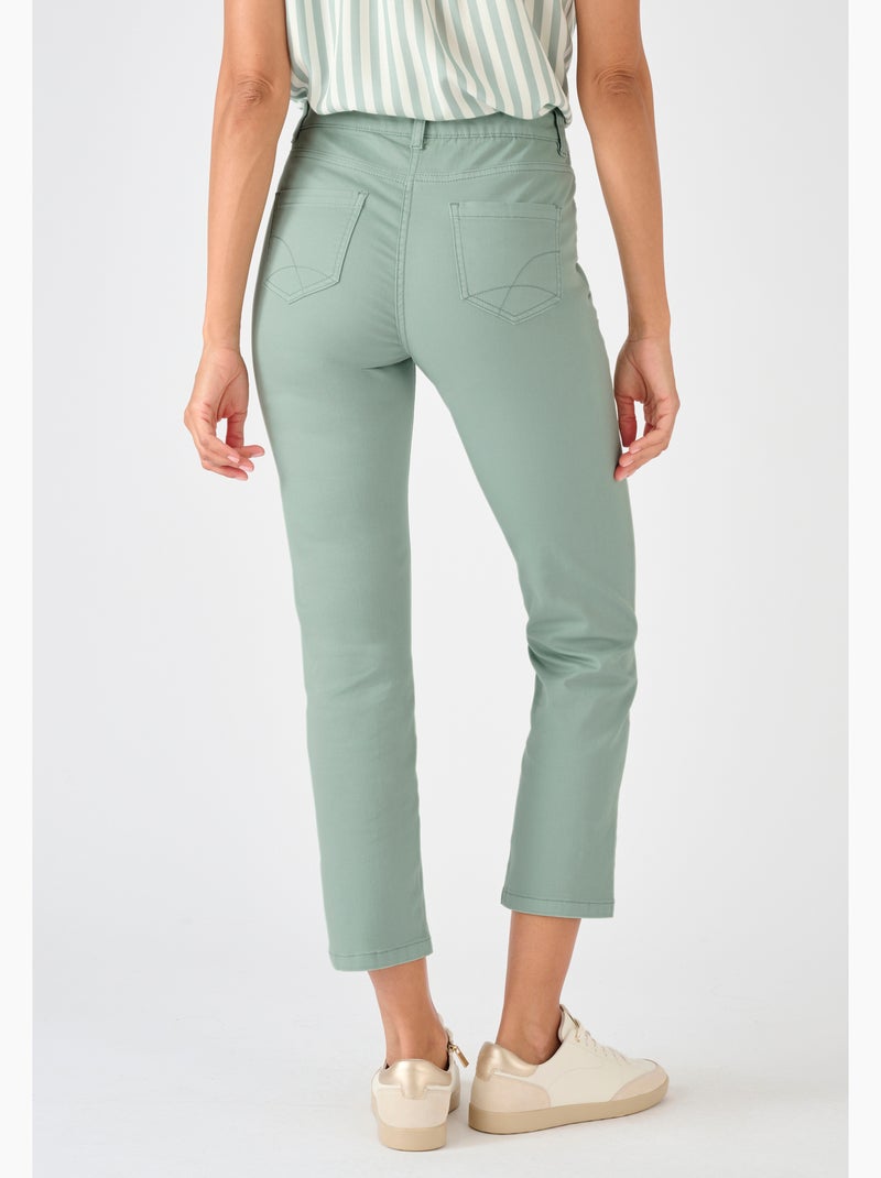 Pantalon 7/8ème fantaisie boutonnée - Damart Vert - Kiabi
