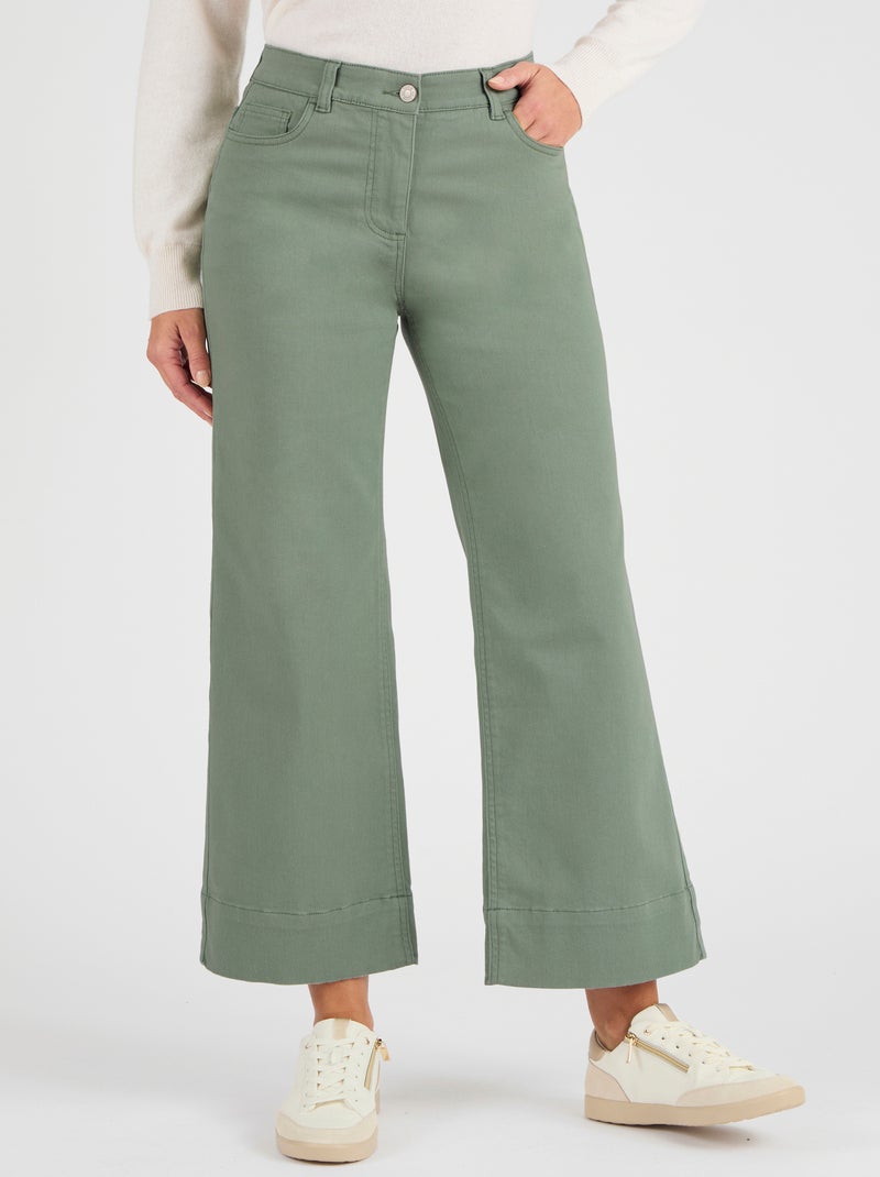 Pantalon 7/8ème large - Damart Vert - Kiabi