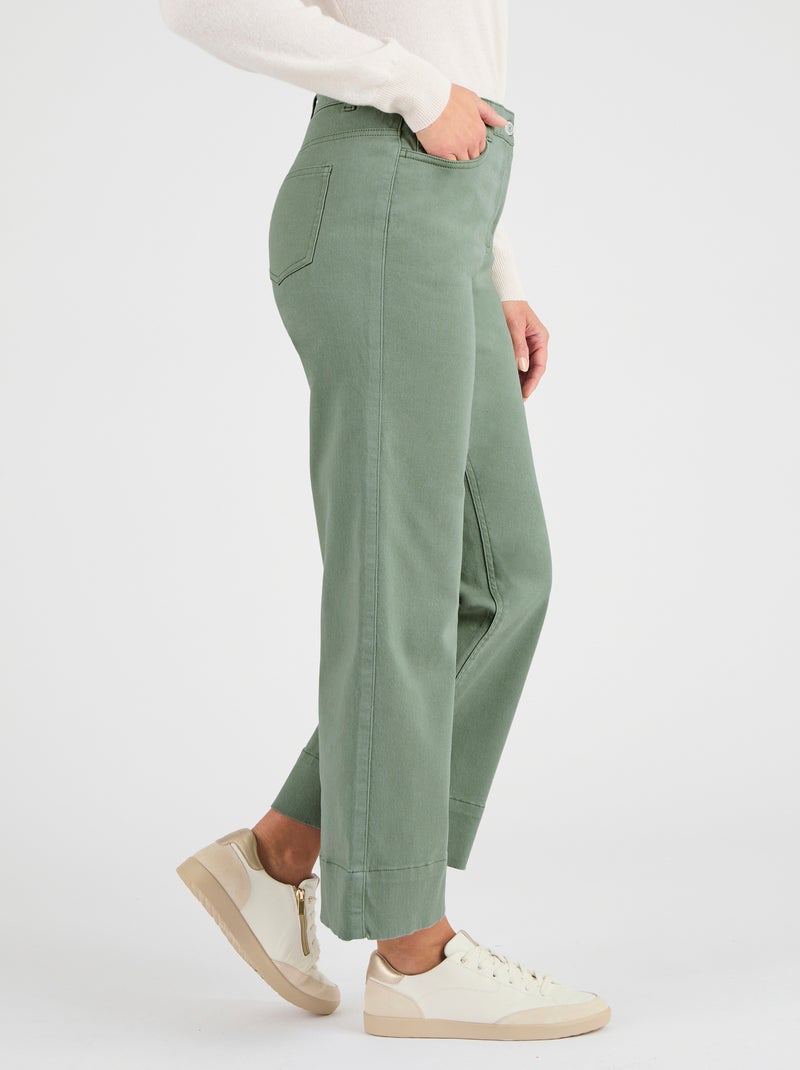 Pantalon 7/8ème large - Damart Vert - Kiabi