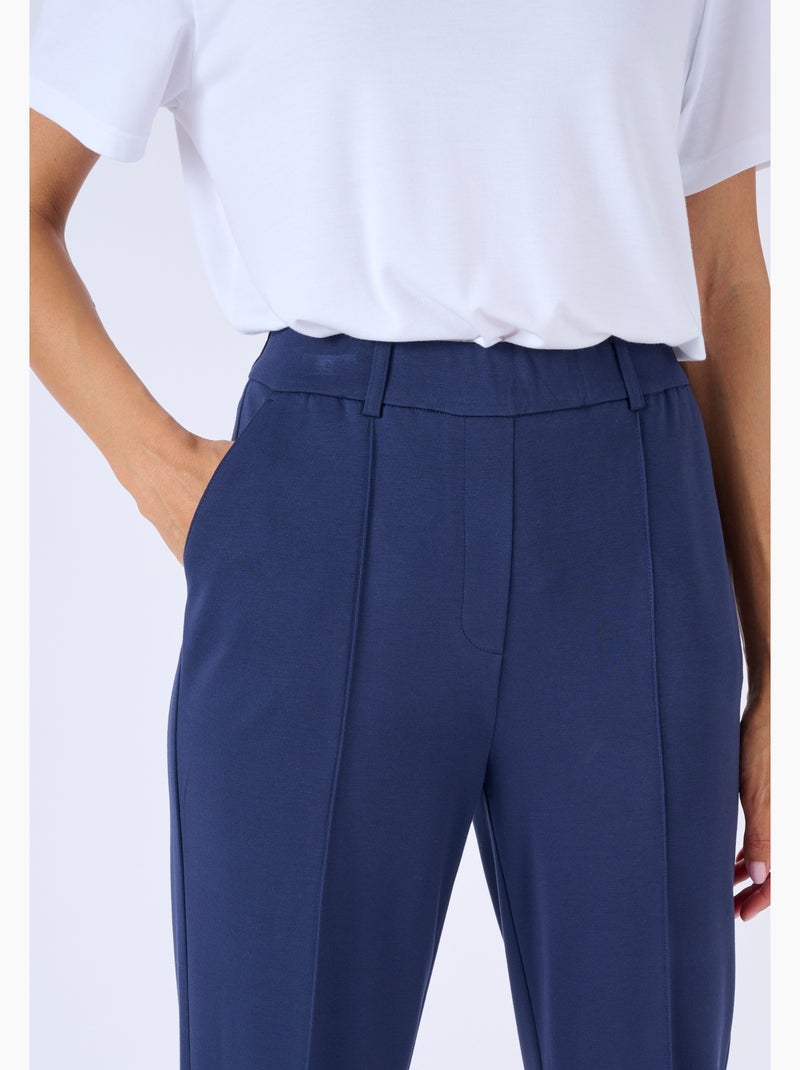Pantalon 7/8ème maille milano jacquard - Damart Bleu marine - Kiabi