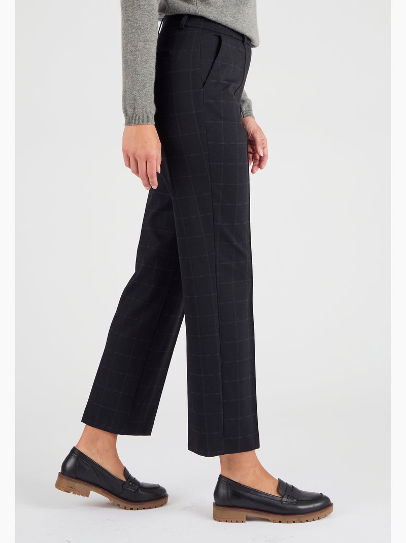 Pantalon 7/8ème maille milano jacquard - Damart Noir - Kiabi