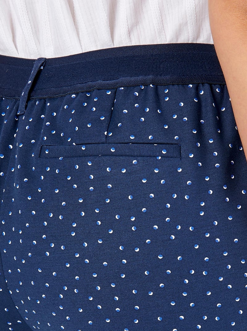 Pantalon 7/8ème satin de coton - Damart Bleu - Kiabi
