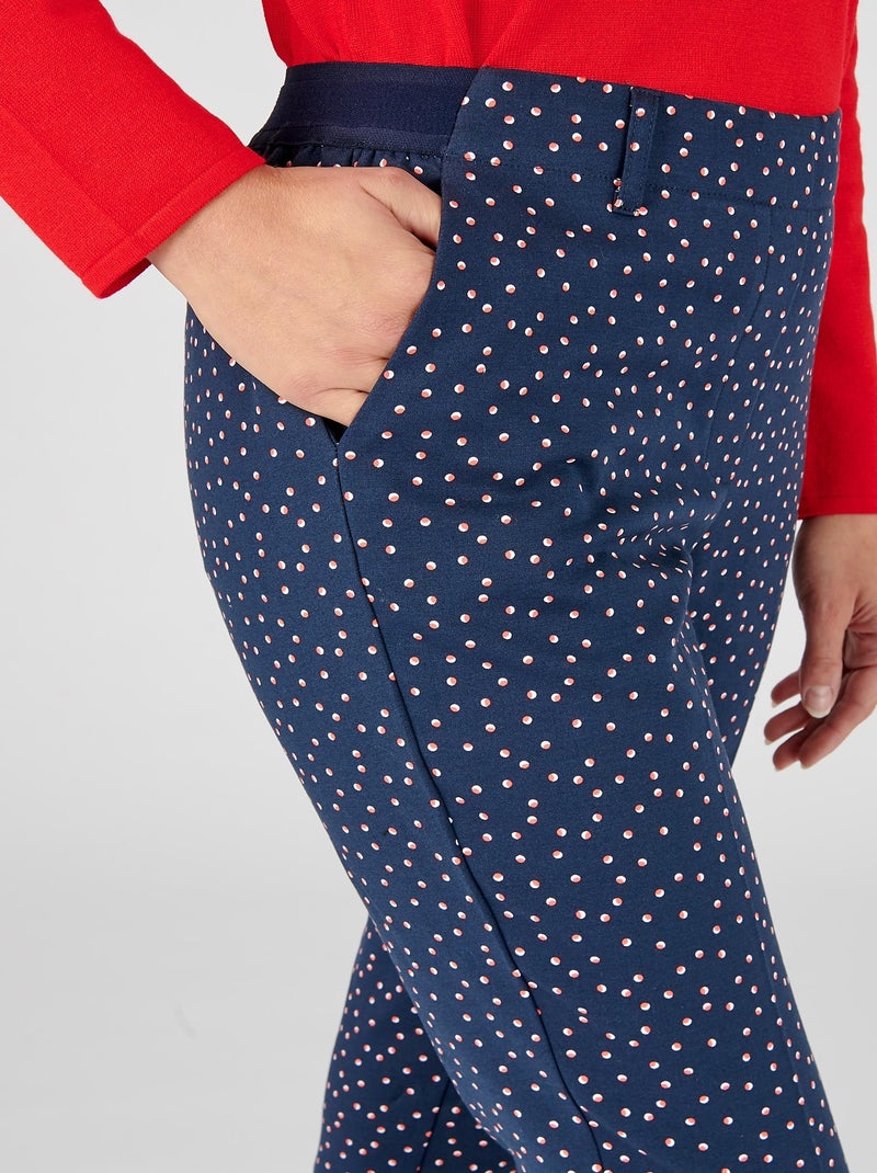 Pantalon 7/8ème satin de coton - Damart Bleu marine - Kiabi