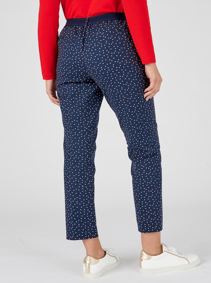 Pantalon 7/8ème satin de coton - Damart Bleu marine - Kiabi