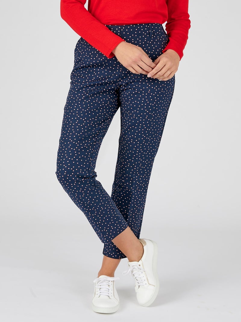 Pantalon 7/8ème satin de coton - Damart Bleu marine - Kiabi