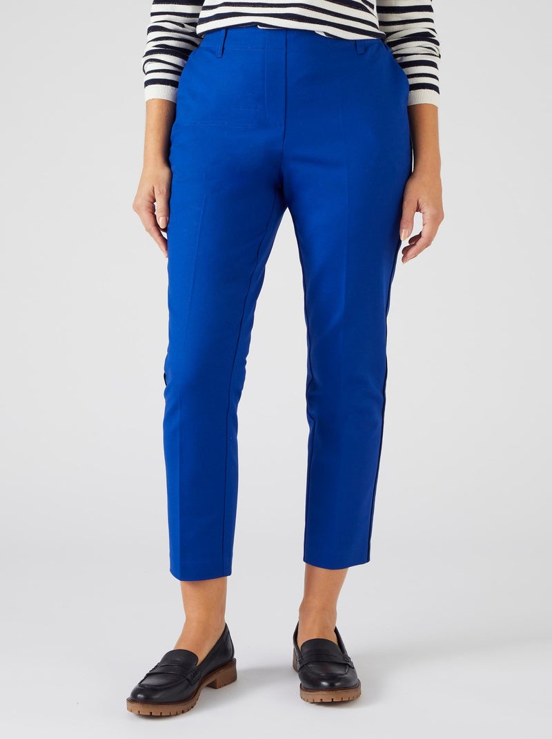 Pantalon 7/8ème satin de coton - Damart Bleu roi - Kiabi