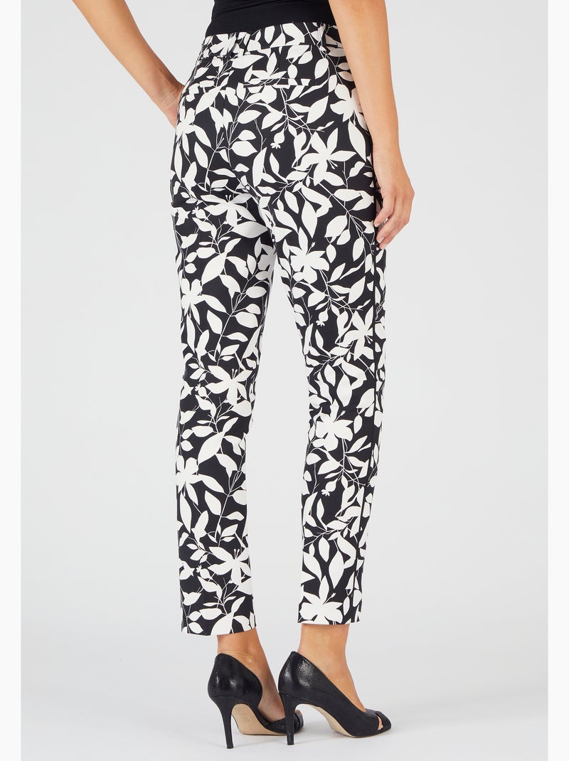 Pantalon 7/8ème satin de coton - Damart Noir Blanc - Kiabi