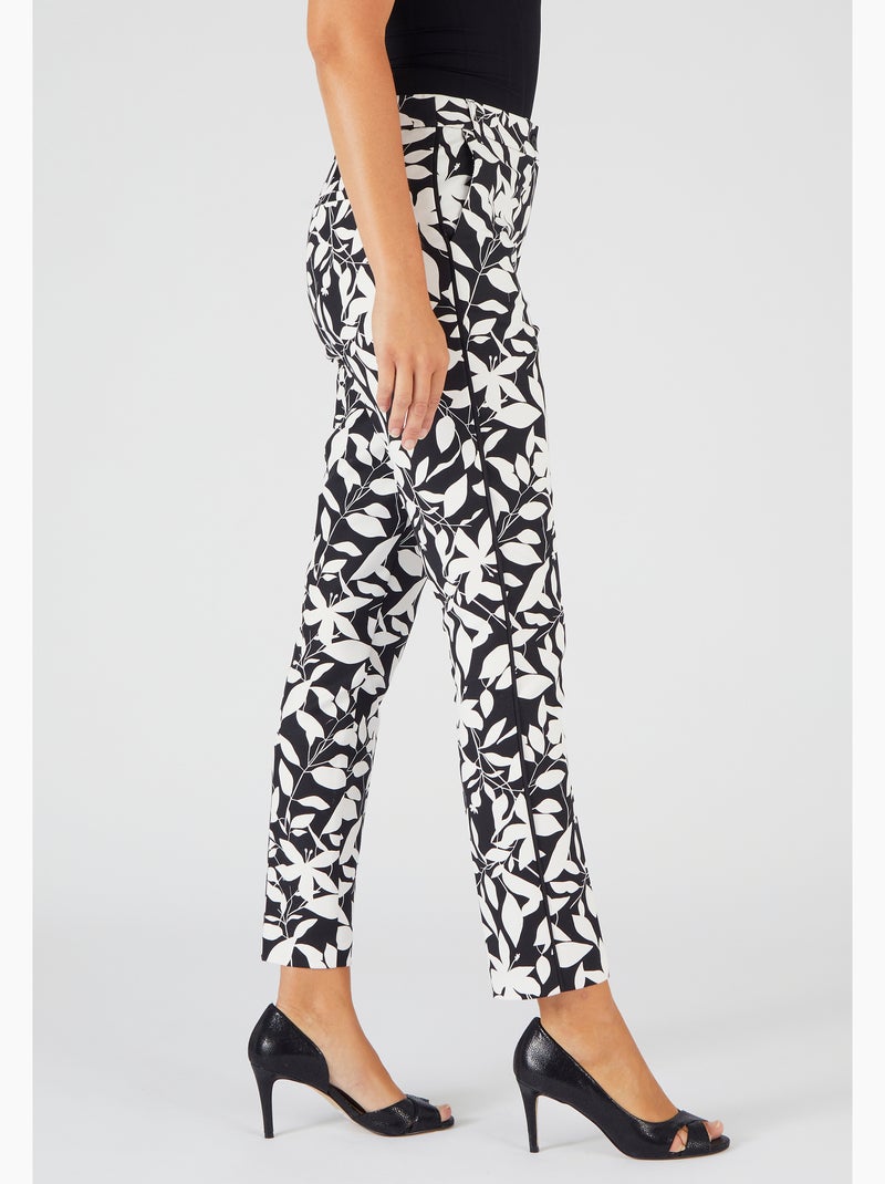 Pantalon 7/8ème satin de coton - Damart Noir Blanc - Kiabi