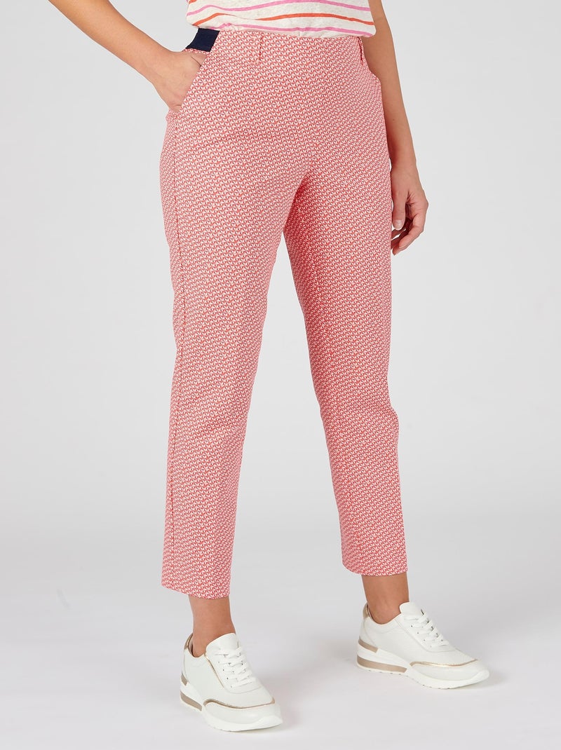 Pantalon 7/8ème satin de coton - Damart Rose - Kiabi