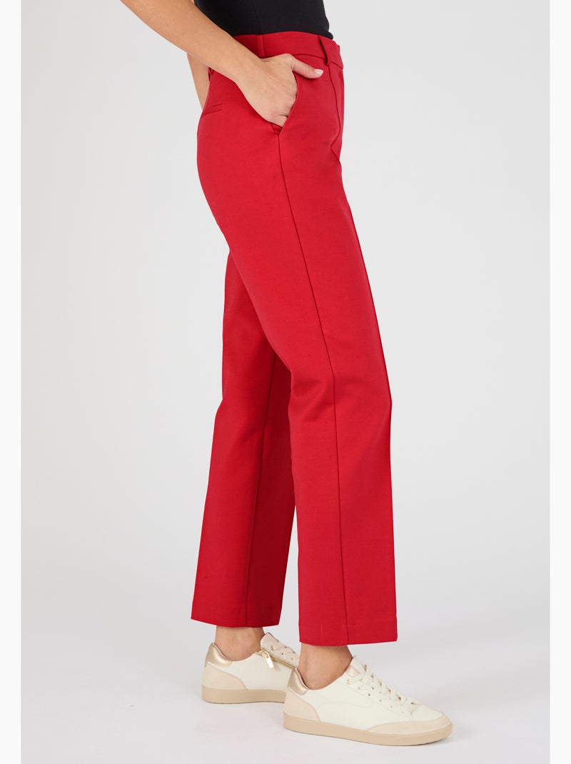 Pantalon 7/8ème satin de coton - Damart Rouge - Kiabi