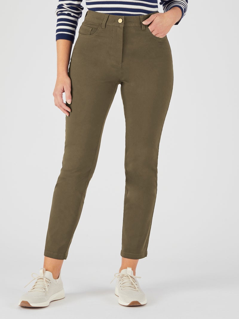 Pantalon 7/8ème slim Perfect Fit by Damart - Damart Kaki - Kiabi