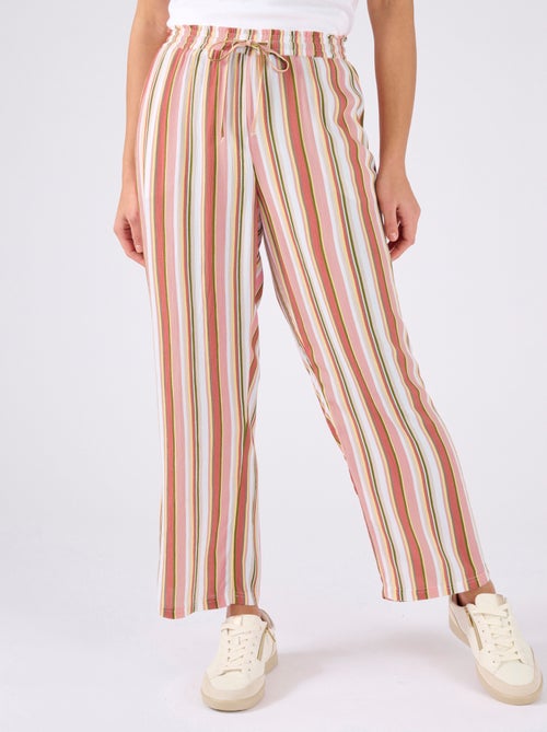 Pantalon 7/8ème tissu créponné pure viscose - Damart - Kiabi