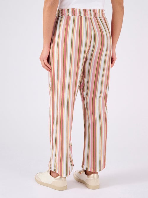 Pantalon 7/8ème tissu créponné pure viscose - Damart - Kiabi