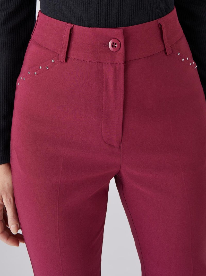Pantalon 7/8ème tissu souple stretch - Damart Bordeaux - Kiabi