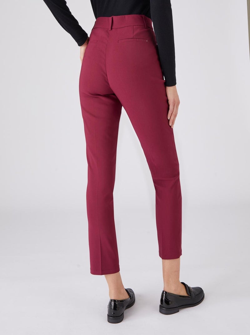 Pantalon 7/8ème tissu souple stretch - Damart Bordeaux - Kiabi