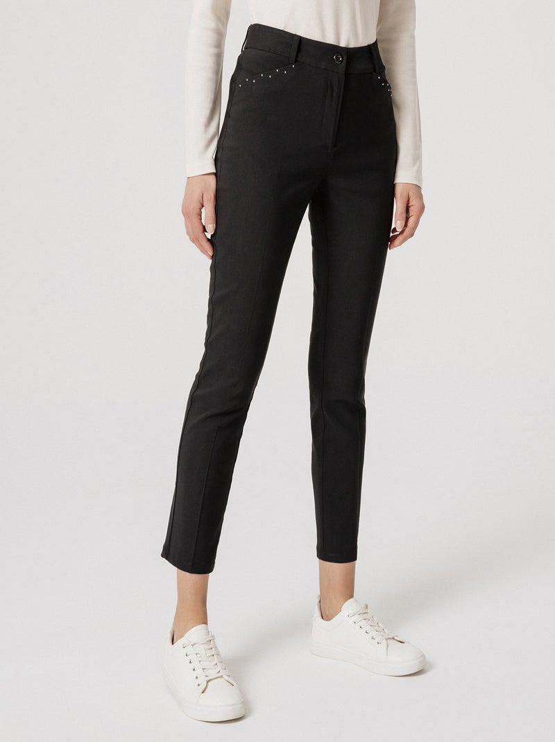 Pantalon 7/8ème tissu souple stretch - Damart Noir - Kiabi