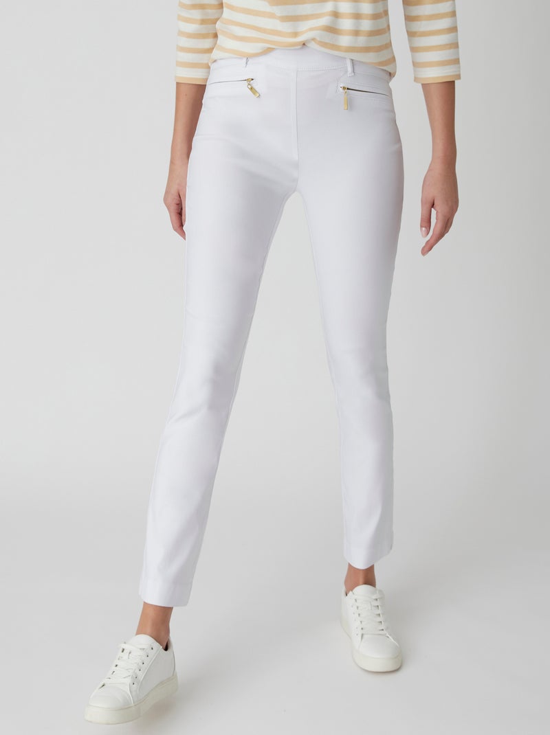 Pantalon 7/8ème toile extensible - Damart Blanc cassé - Kiabi