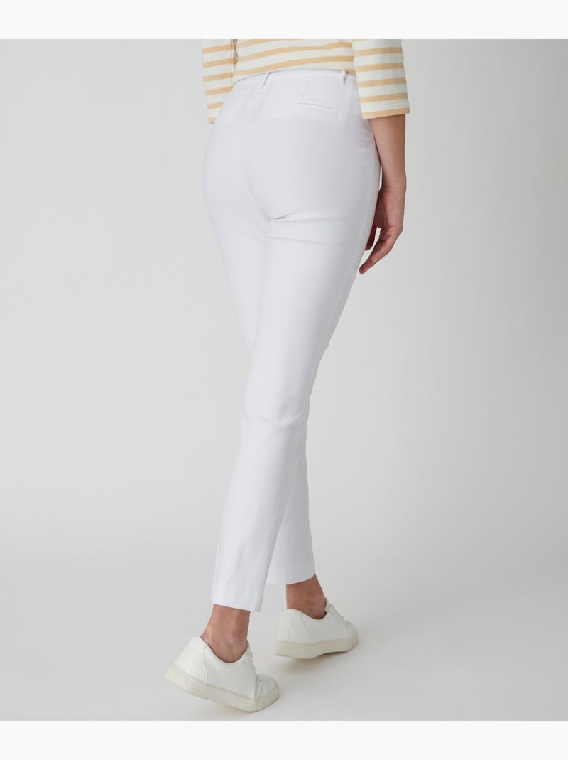 Pantalon 7/8ème toile extensible - Damart Blanc - Kiabi