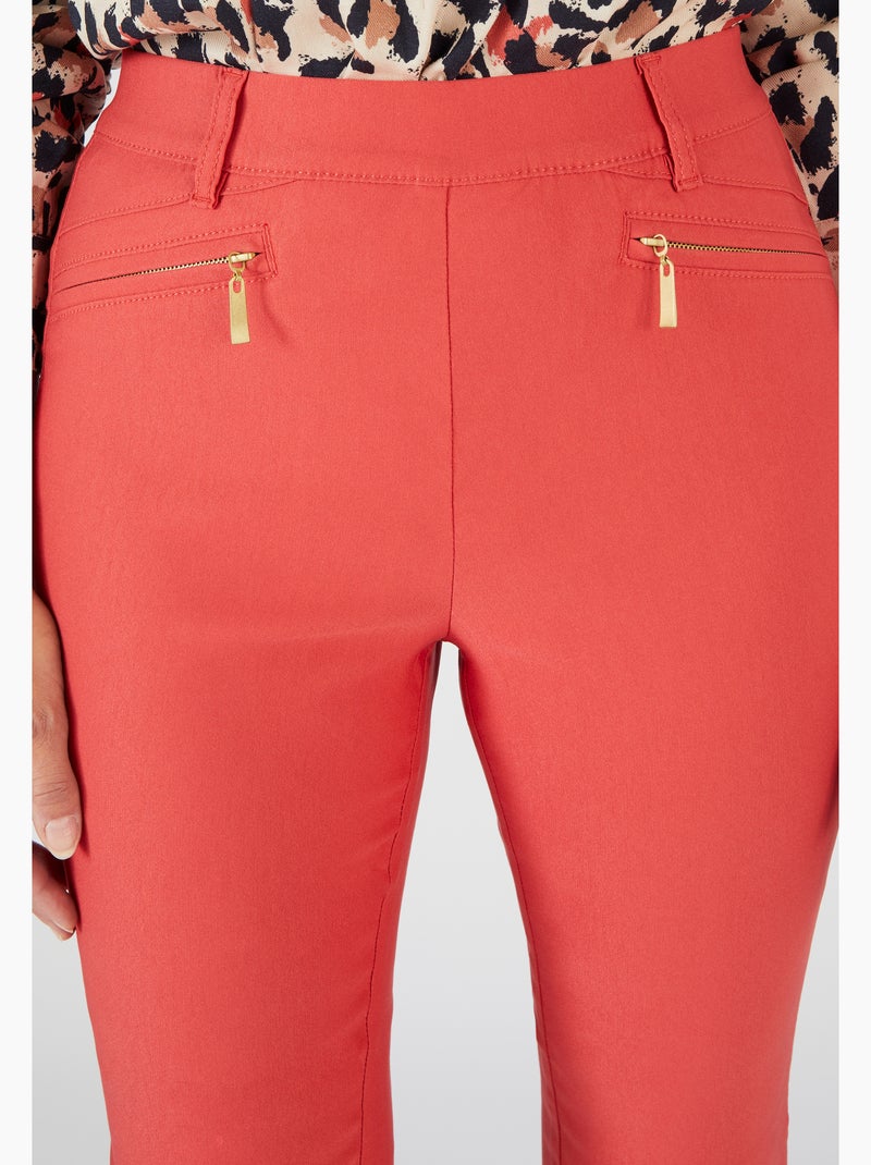 Pantalon 7/8ème toile extensible - Damart Corail - Kiabi