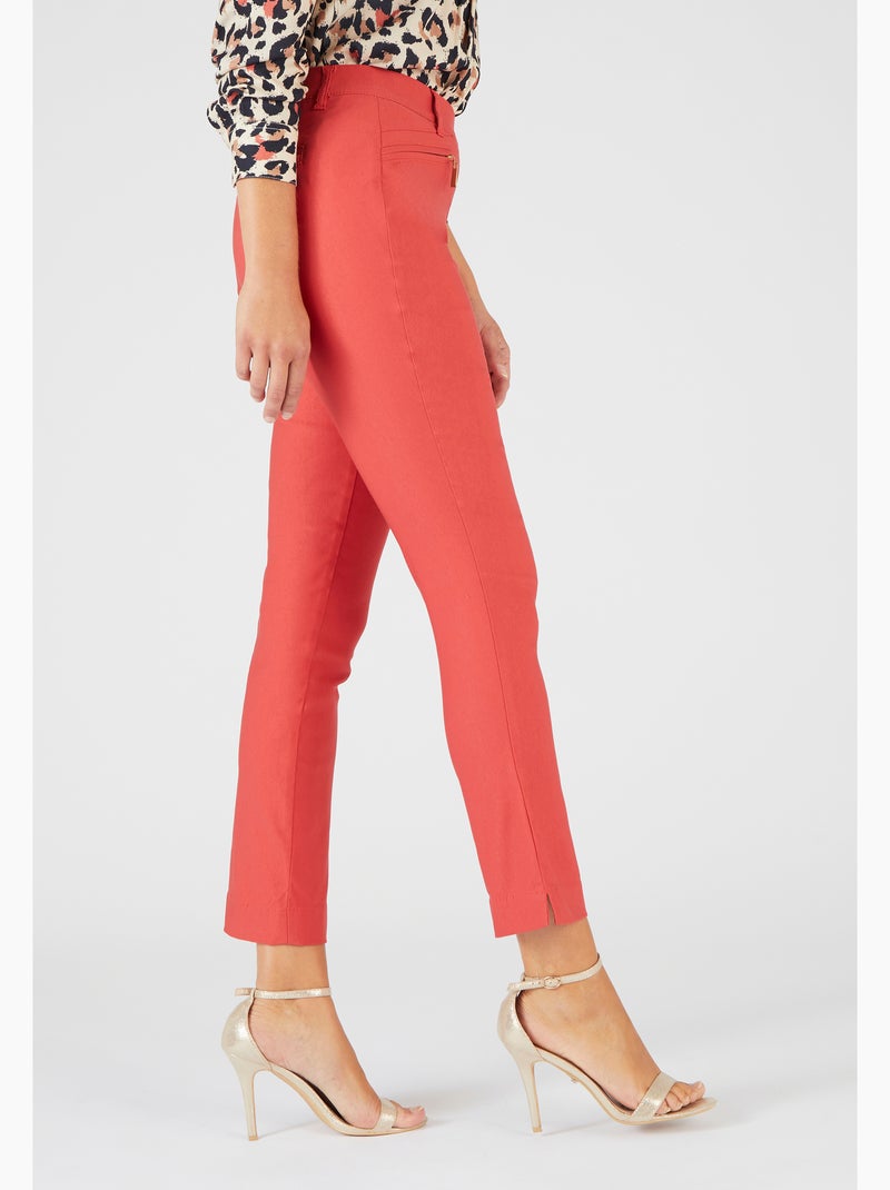 Pantalon 7/8ème toile extensible - Damart Corail - Kiabi
