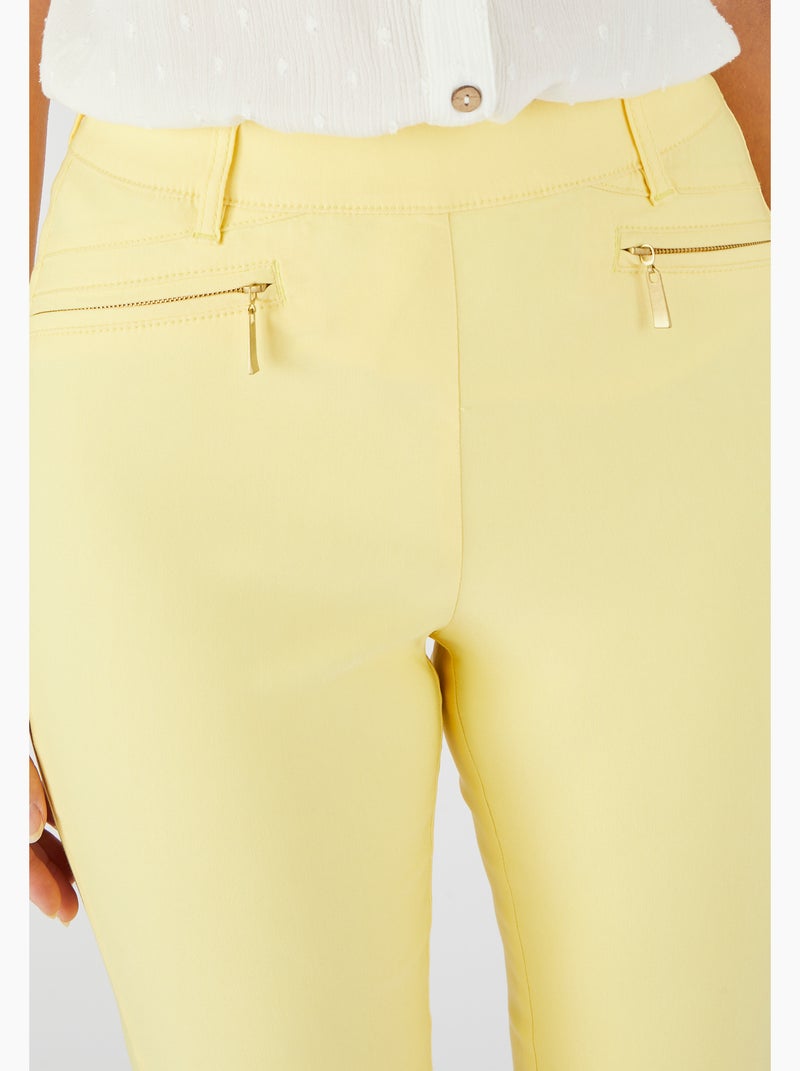 Pantalon 7/8ème toile extensible - Damart Jaune - Kiabi