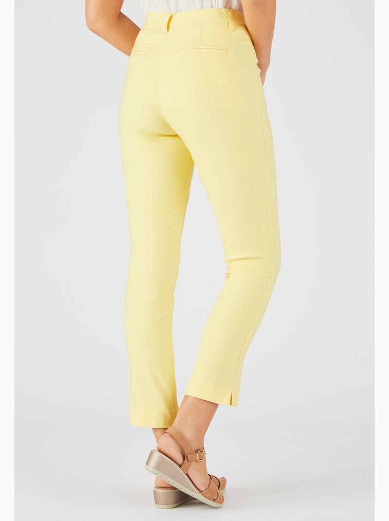 Pantalon 7/8ème toile extensible - Damart Jaune pâle - Kiabi