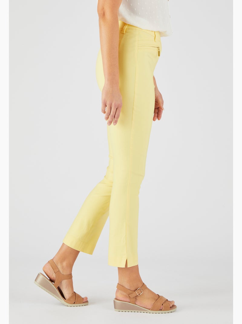 Pantalon 7/8ème toile extensible - Damart Jaune pâle - Kiabi