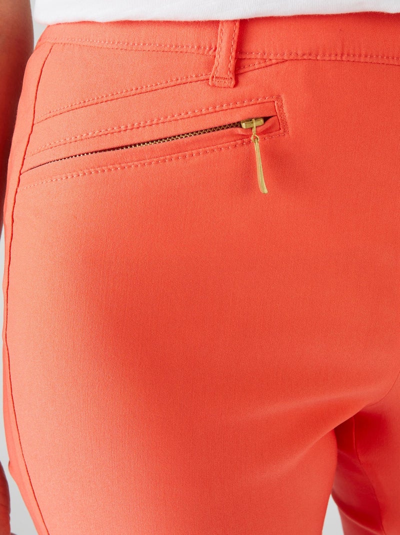 Pantalon 7/8ème toile extensible - Damart Orange corail - Kiabi