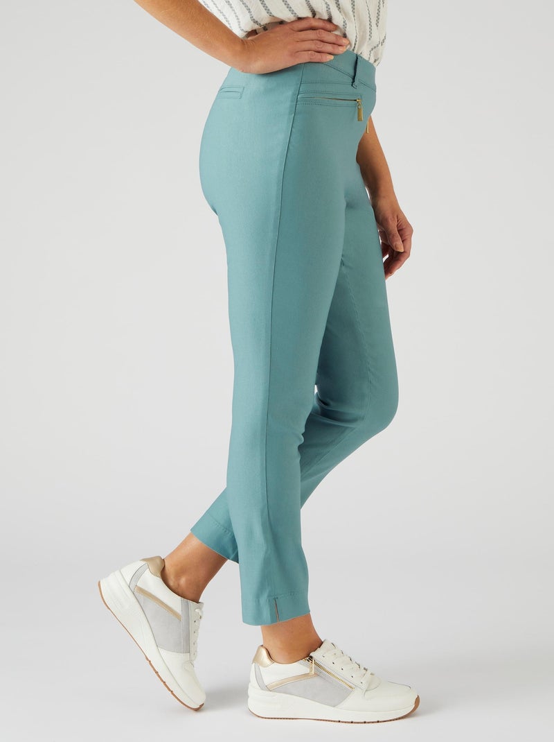 Pantalon 7/8ème toile extensible - Damart Vert anis - Kiabi