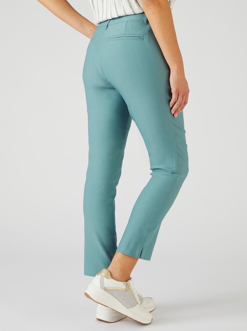 Pantalon 7/8ème toile extensible - Damart Vert anis - Kiabi
