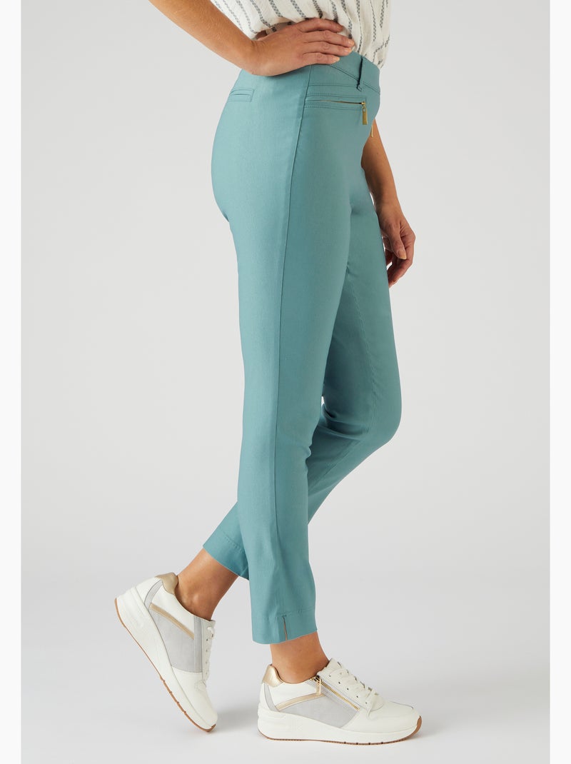 Pantalon 7/8ème toile extensible - Damart Vert pastel - Kiabi