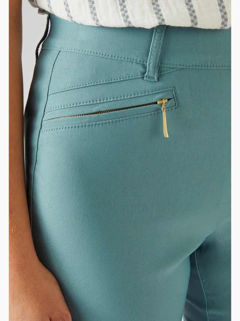 Pantalon 7/8ème toile extensible - Damart Vert pastel - Kiabi