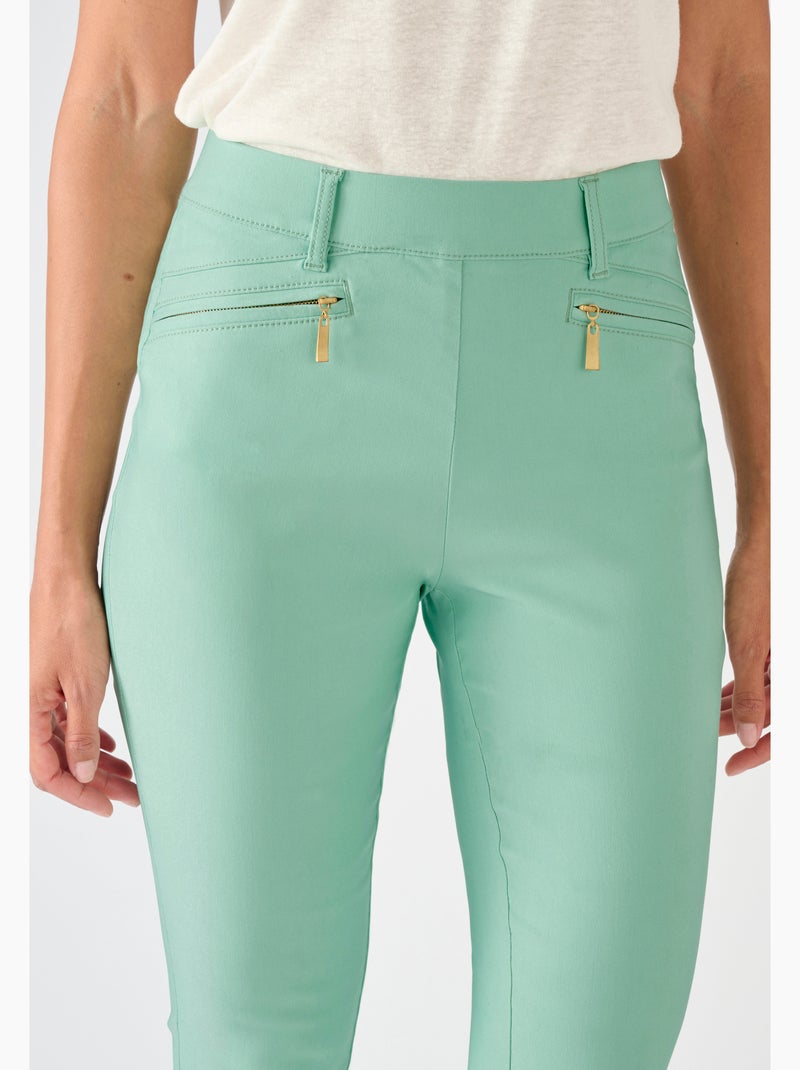 Pantalon 7/8ème toile extensible - Damart Vert Sauge - Kiabi