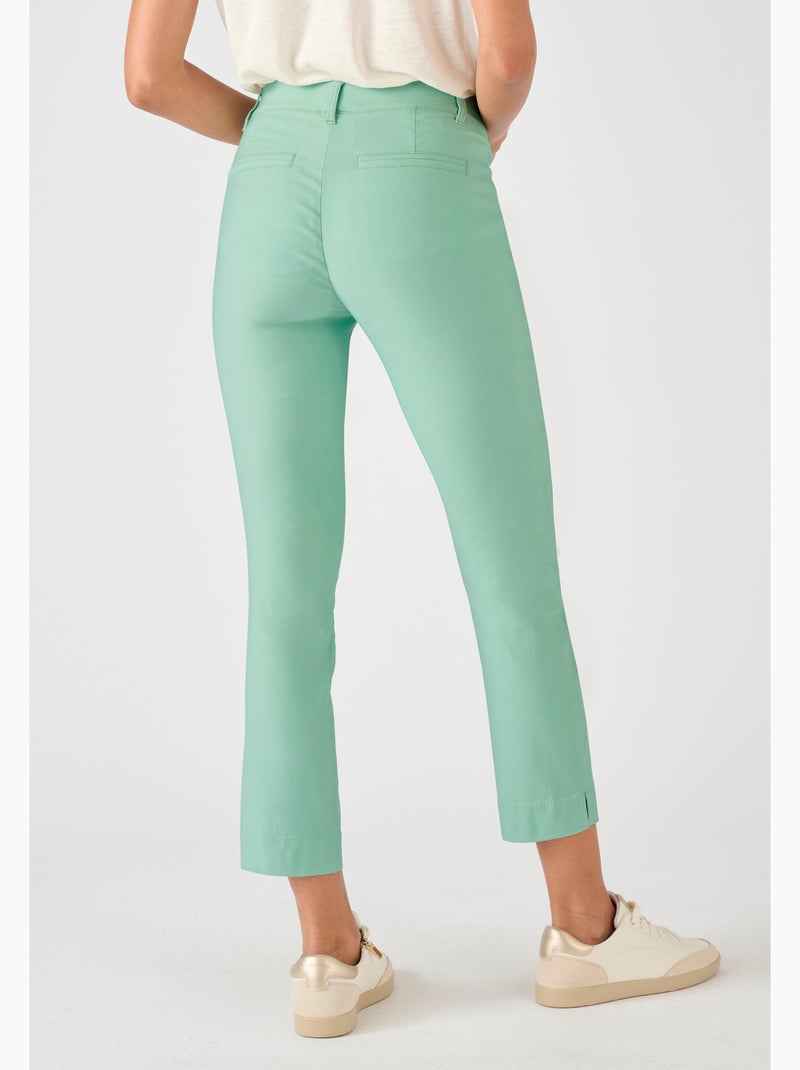 Pantalon 7/8ème toile extensible - Damart Vert Sauge - Kiabi