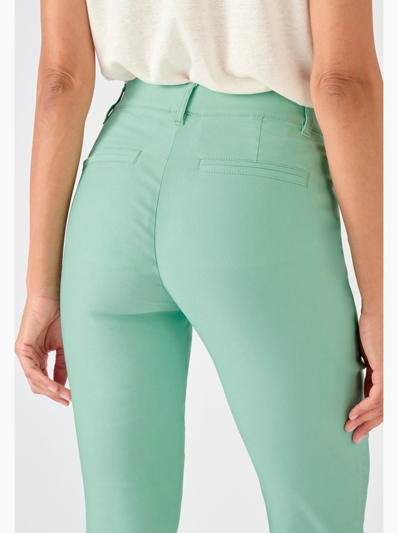 Pantalon 7/8ème toile extensible - Damart Vert Sauge - Kiabi