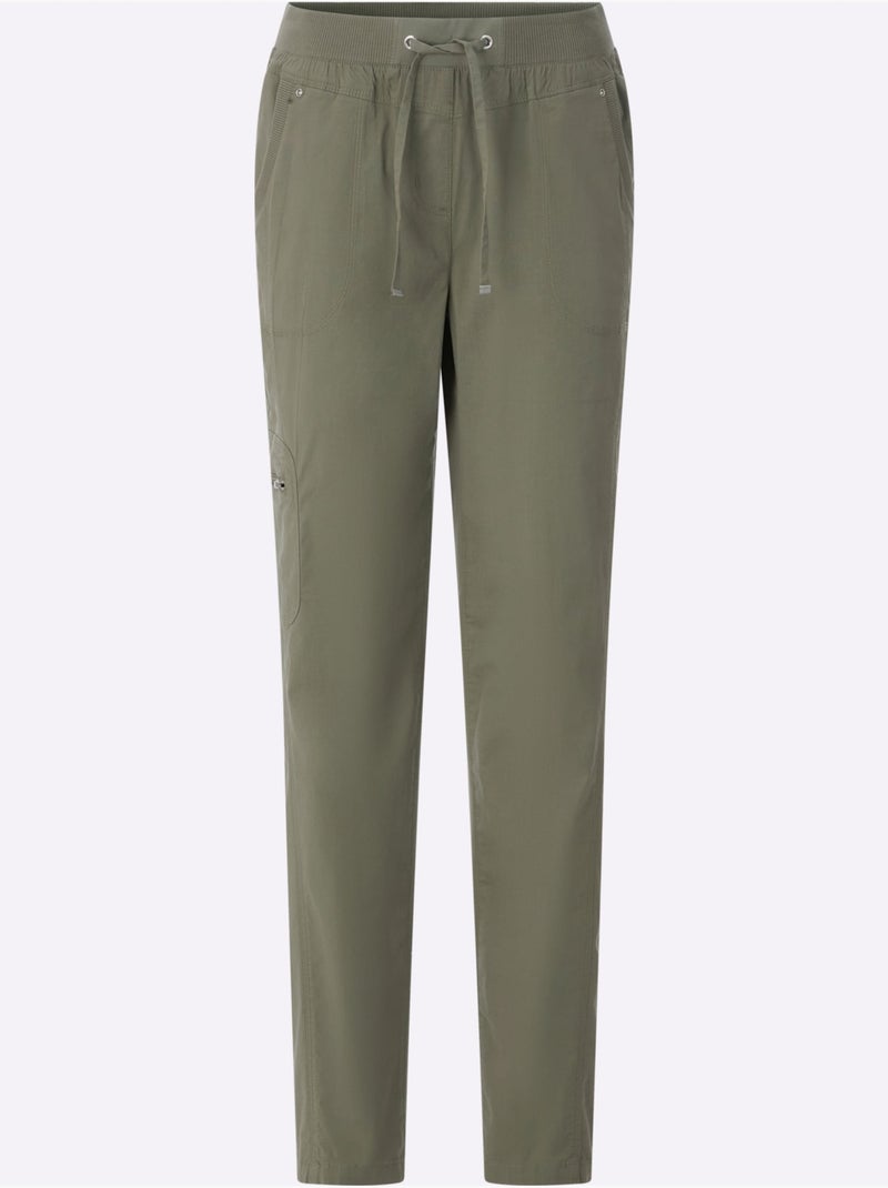 Pantalon 98% Coton - Taille Courte - Witt Kaki - Kiabi