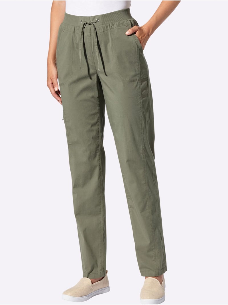 Pantalon 98% Coton - Taille Standard - Witt Kaki - Kiabi