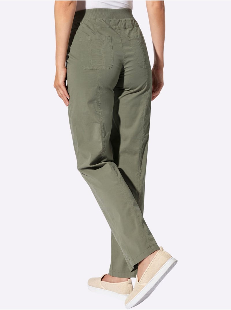Pantalon 98% Coton - Taille Standard - Witt Kaki - Kiabi