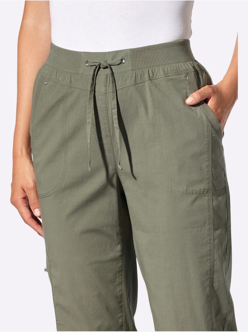 Pantalon 98% Coton - Taille Standard - Witt Kaki - Kiabi