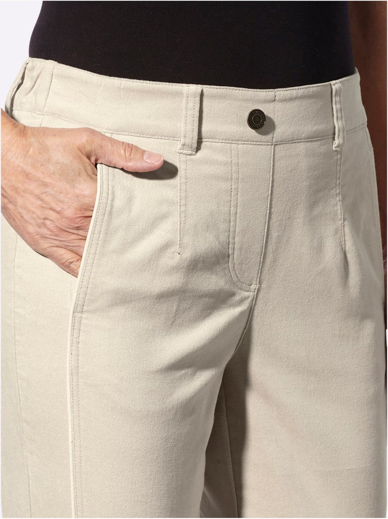 Pantalon 98% coton - taille standard - witt Sable - Kiabi